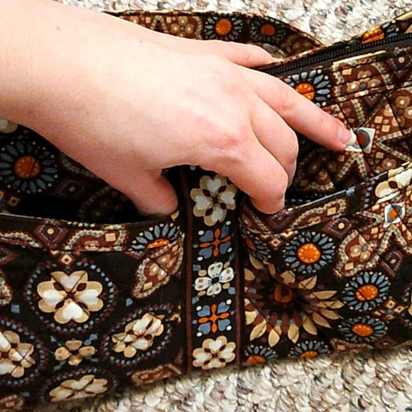 EUC Vera Bradley brown floral shoulder bag - Picture 3 of 4